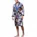 INCERUN Mens Satin Silk Pajamas Kimono Bathrobe Robe Dressing Gown Sleepwear Loungewear