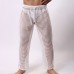 Sexy Hollow Mesh Breathable Perspective Home Sleepwear Pajamas Pants for Men