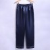 Men Thin Summer Faux Silk Sleep Pants Home Casual Loose Sleepwear