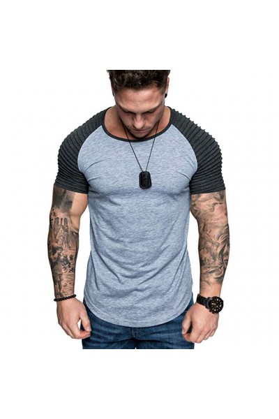 Men’s T  Shirts Round Collar T  Shirts Quick Drying Elasticity Basketball Sportswear Fitness Gym Running Short Shirts