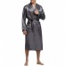 Mens Comfortable Mid Long Bathrobe Lightweight Sleepwear Loungewear