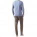 Mens Comfortable Casual Home Long Sleeve Sleeping Pajamas Suit