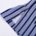 Mens Casual Cotton Khan Steamed Sauna Stripes Printing Sleepwear Suits Hotel Bath Clothes