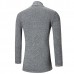 Men’s Fashion Knitting Cardigans Long Section Pure Color Turndown Collar Casual Outwear