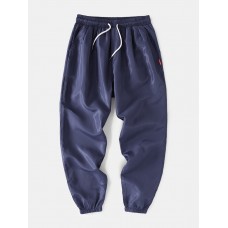 Mens Casual Solid Color Drawstring Comfy Pants