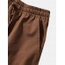 Mens Solid Color 100  Cotton Plain Casual Drawstring Pants