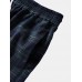 Mens Casual Retro Plaid Bottoms Ankle  Length Pants