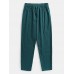 Mens 100  Cotton Solid Color Baggy Casual Drawstring Pants