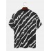 Men Brush Pattern Round Neck Short Sleeve Soft Cool Casual T  Shirts