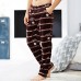 Mens Winter Pattern Fannel Fleece Pajamas Thermal Sleepwear Pants