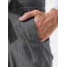 Men Cotton Design Striped Belted Pockets Casual Pants