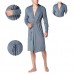 Sexy Cozy Casual Home Thin Drawstring Sleepwear Pajamas Bathrobes for Men