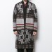Mens Mid Long Ethnic Printing Pattern Chic Cardigans Coats